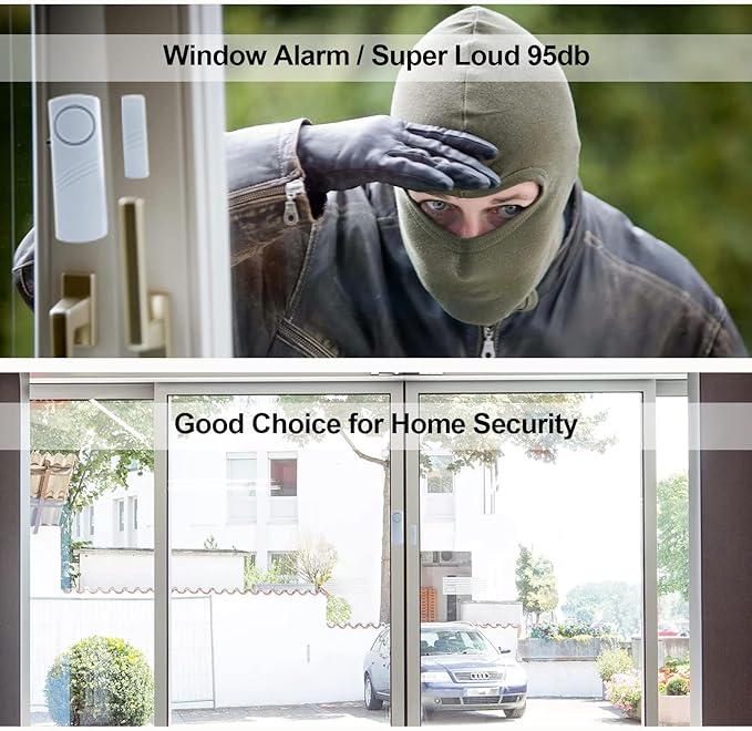 Door Window Alarm, 90DB Door Alarms for Kids Safety, Door Window Burglar Alarm-Window Pool Alarms for Home