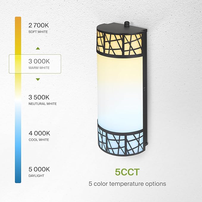 ASD 12 Inch LED Indoor Wall Sconce - Matte Black Modern Dimmable 15W 2700K-5000K Adjustable Wall Mounted Light Fixtures, Wall Lights for Bedroom, Bathroom, Living Room, Hallway Decor - ETL 4 Pack