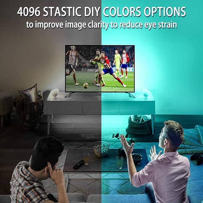 MY BEAUTY LIGHT LED Lights for TV, 17.02ft TV LED Backlight for 75-82in TV, 4096 DIY Colors Options RGB LED Strip Lights Behind TV, Smart Led Ambient Lighting for Bedroom Gaming Room Decor