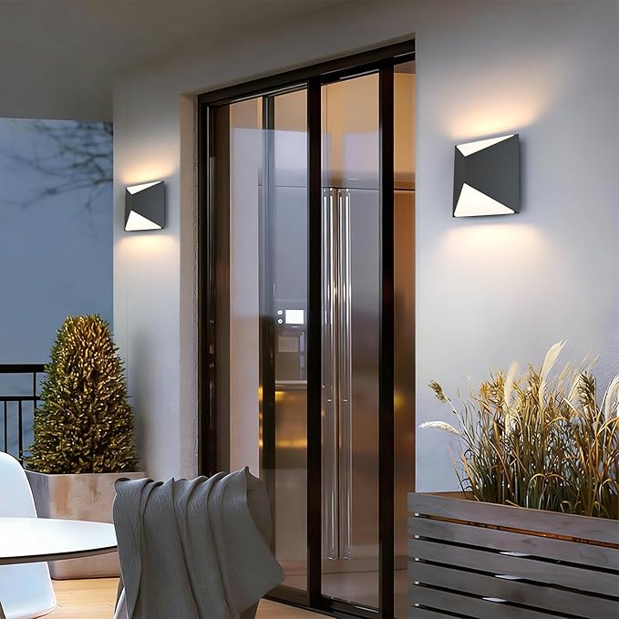 Tipace Black Wall Sconce 2 Packs Hardwired Indoor Modern Wall Lights LED Up and Down Wall Mount Light for Living Room Bedroom Hallway Corridor Conservatory Warm White 3000K(with G9 Bulbs)