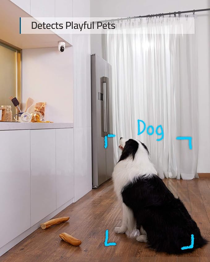 eufy Security Indoor Cam E220 2-Cam Kit, 2K Security Indoor Camera Pan & Tilt, Plug-in Camera with Wi-Fi, Human & Pet AI, Voice Assistant Compatibility, Motion Tracking, Homebase 3 Compatible