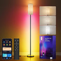 PARTPHONER RGBIC Floor Lamp, 1000 Lumen Smart Modern Floor Lamp with 16 Million DIY Colors & Dual Light, LED Corner Standing Lamp Featuring Music Sync, App/Remote Control for Living Room, Bedroom