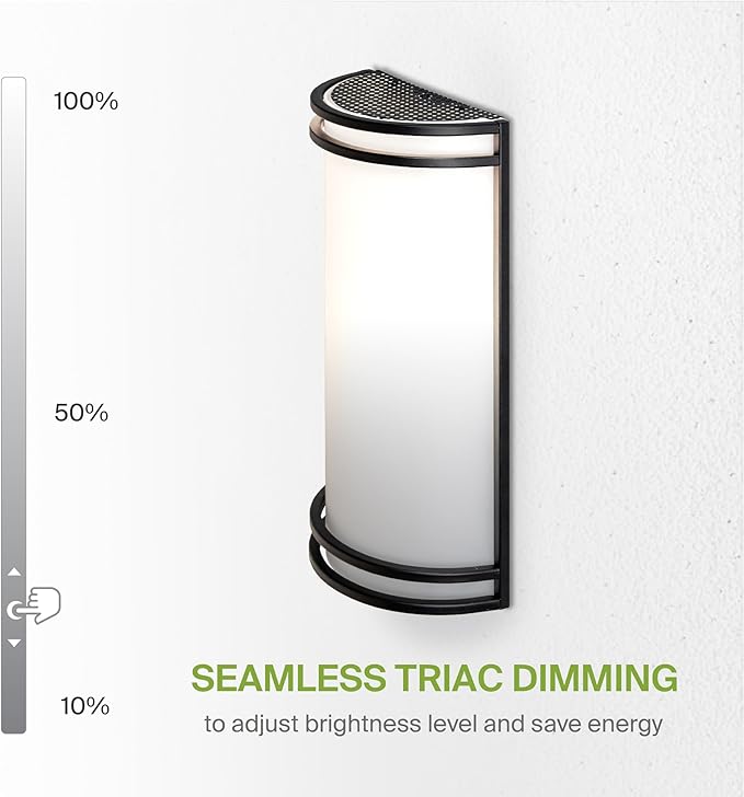 ASD LED Indoor Wall Mount Light Fixture - 14 Inch 20W Modern Interior Matte Black Dimmable Wall Sconce Light - ETL 3000K 4000K 5000K Adjustable - Hallway, Bedroom LED Wall Lights