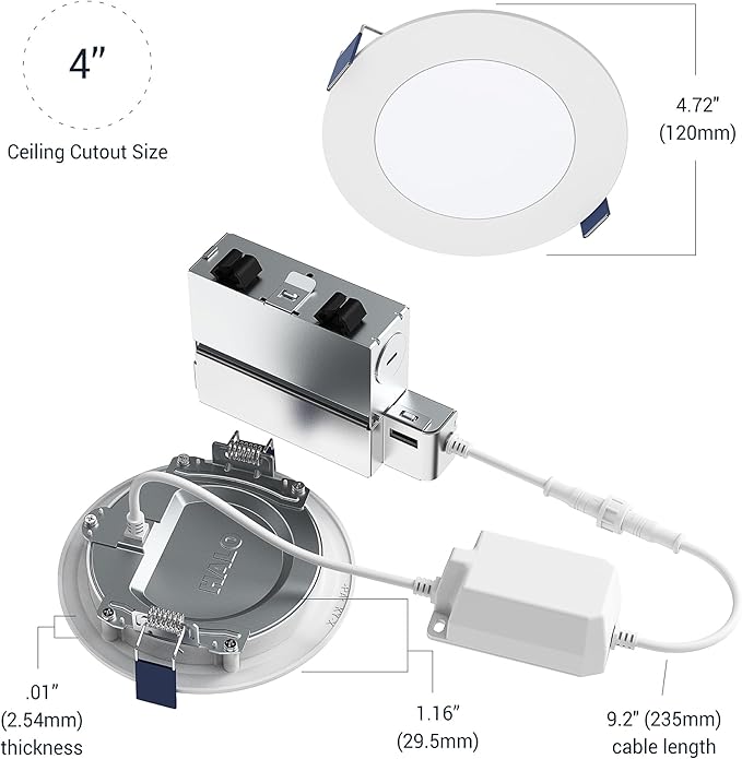 HALO 4” Smart Wi-Fi Slim Canless Recessed LED Downlight Powered by WiZ Pro, Dimmable Full Color with Smart Home Integration - HLB4069WZRGBWMWR