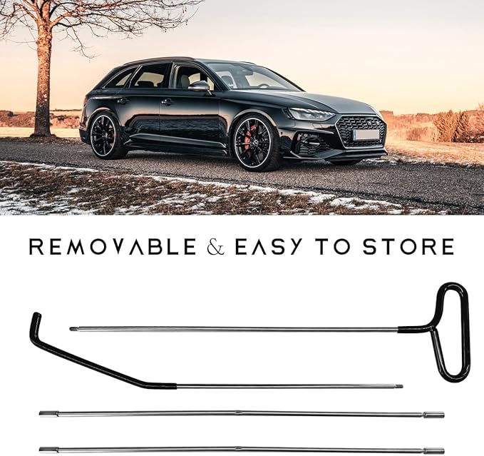 Car Long Reach Tool, 67" Multi-Function Automotive Emergency Tool, Portable Long Pin Puller Hook Kit with Adjustable Length for Vehicles, Car Repair Tool Kit Accessories (Black)