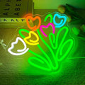 Tulip LED Neon Sign Dimmable LED Tulip Flower Neon Light Signs Tulip Bunch Store Shop Bedroom Club Wall Decor for Bedroom Studio Wall Decorations Gift for Mother's or Valentine's Day Gifts