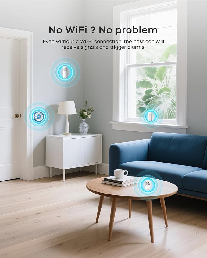 Alarm System for Home Security, Wireless Alarm System 20 Piece Kit with Phone APP Alert Alarm Siren Door Window Sensor Motion Sensor Compatible with Alexa No Contract Ideal for Home, Apartment