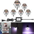 6 Pack LED Stair Lights Kit Low Voltage Waterproof IP65 Outdoor 1-2/5" Recessed Wood LED Deck Lighting Yard Garden Patio Step Landscape Pathway Decor Lamps,Cool White