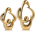 XMGZQ 2PCS Home Decor Accent Ceramic Statue Abstract Sculptures Centerpieces Mid Century Modern Decor for Tables Coffee Table top Decorations for Living Room Desktop Shelf Dining Room Kitchen (Gold)