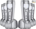 Enhon 6 Pack 4 in 1 LED Emergency Lights for Home Power Failure, Rechargeable Plug in Flashlight Motion Sensor Night Light, Automatic Turn On Power Outage Light for Home Hurricane Supplies (Silver)