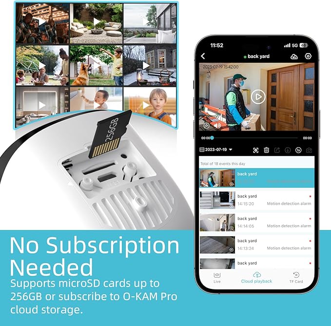 5G/2.4GHz WiFi Security Cameras Wireless Outdoor,2K Battery Home Security Camera with AI Detection,Siren, Surveillance Indoor Home Camera, Color Night Vision,2-Way Talk,IP65, Cloud/SD, Works Alexa