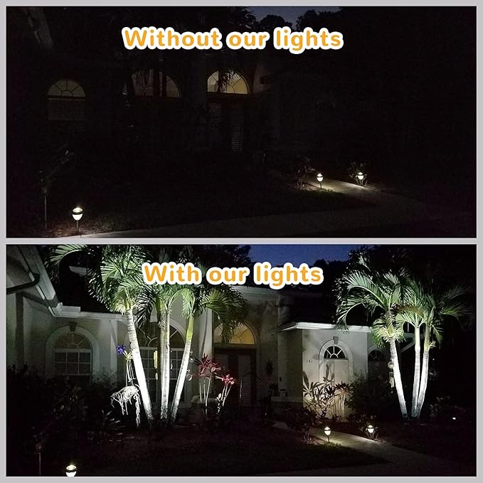 URPOWER Solar Lights Outdoor, 2-in-1 Solar Spot Lights Waterproof with 2 Lighting Modes, Adjustable Solar Powered Spotlights Auto On/Off Landscape Lights for Yard Garden Pathway, 2 Pack (Cool White)