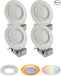 HALO 6” Dual Zone Smart Wi-Fi® Canless LED Light Powered by WiZ Pro 4 Pack, Dimmable Full Color w/SpaceSense, Smart Home Ready RLWZDZC6-4PK