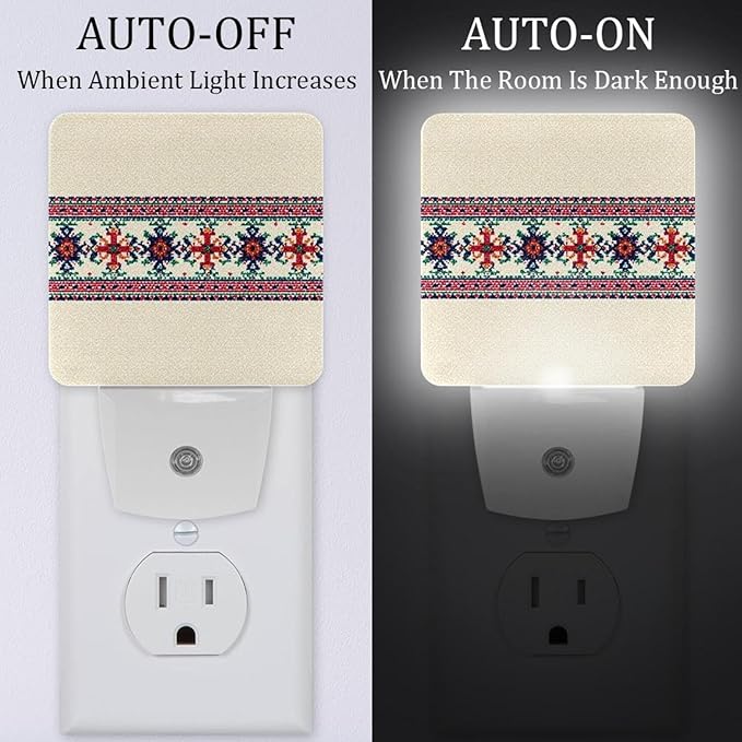 2 pcs Traditional (3) Night Light LED Night Lights Plug Into Wall - Super Smart Dusk to Dawn Sensor Activated, Automated On & Off, Used for Kitchen, Bathroom, Home Improvement, Bedroom