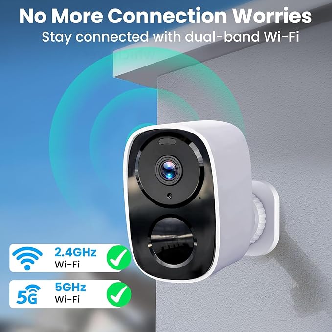 2026 Upgraded 2K Security Cameras Wireless Outdoor, Free Cloud Storage, 1-6 Months Battery Life, Waterproof, 2-Way Talk, AI Motion Detection Spotlight Siren Alarm Cameras for Home Security