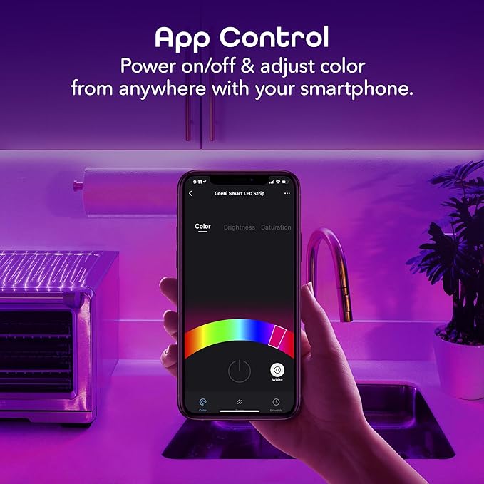 Geeni Prisma 5M Smart WiFi LED Strip Lights Works with Alexa, Google Assistant 16 Million Colors Phone App Controlled Light Strip for Home, Kitchen, TV, Party, for iOS and Android, 16.4ft