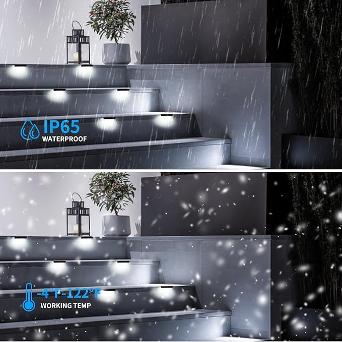 8 Packs 4inch LED 1.8W Hardscape Lighting,12V AC/DC Low Voltage Retaining Wall Light Paver Lighting,5000K Daylight White Outdoor Step Light,50,000 Hours Lifespan