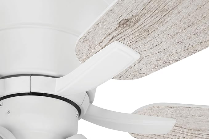 Craftmade 52" Wheeler Indoor Flush Mount 5 Blade White Finish Ceiling Fan with Optional 3-Light Kit