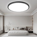 1Pack LED Flush Mount Ceiling Light Fixture, 15Inch 30W 4000Lm, Dimmable Modern Recessed Ceiling Lamp, 5000K Daylight White Round Low Profile Ceiling Light for Kitchen Closet Bedroom Hallway, Black