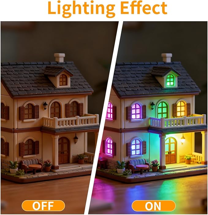 12 Pack Mini LED Lights, RGB Light Small LED Lights Battery Powered for Crafts, Tiny Miniature Spotlights, Wireless Dollhouse Lights for Displays, Party,Wedding,Halloween Decorations