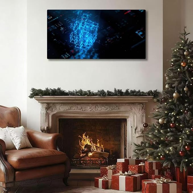 Wibinuki Wall Art Wall Decor Wall Paintings Big da array and infos on The future of quantum technology and AI for Living Room Bedroom Bathroom Home Decor Can Be Hung Directly 20"x 40"