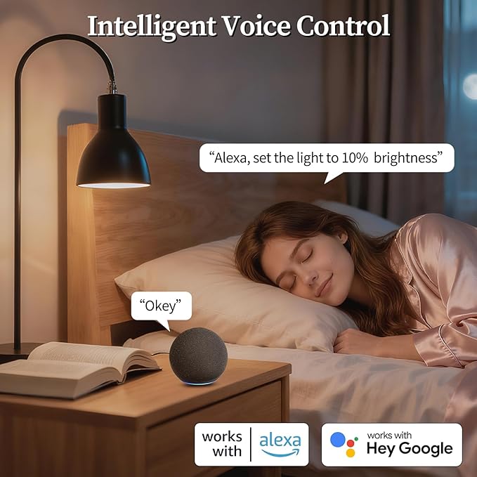 Meliya LED Smart Light Bulbs, Color Changing Dimmable & Timing Smart WiFi and Bluetooth Bulb, Compatible with Alexa and Google Assistant, RGBWW A19, 9W 800 Lumens, Music Sync, Voice Control (4 Pack)