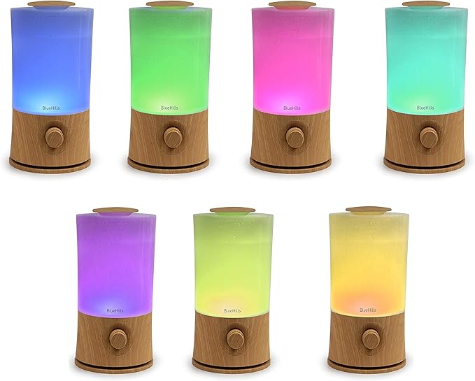 BlueHills Premium Set of Two Large 2000 ML and 2500 ML XL Essential Oil Diffusers Humidifier Combo for Large Room Home with LED Lights Great Gift – Value Pack of Wood Grain.