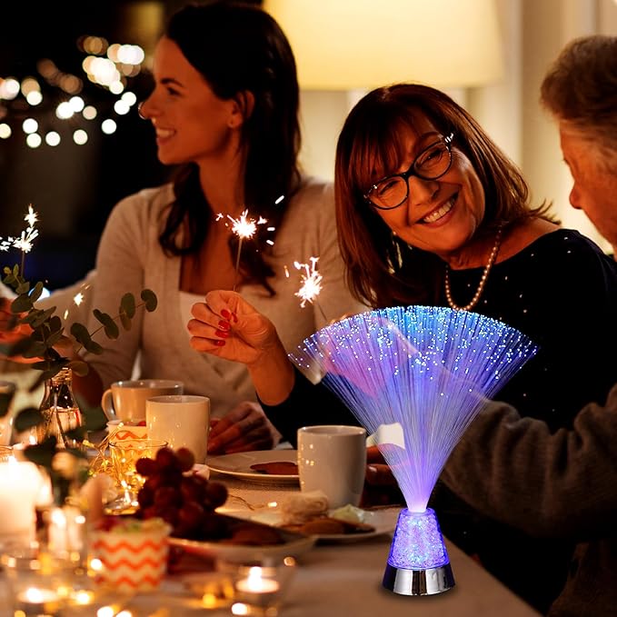 MECCANIXITY Fiber Optic Lamp, LED Novelty Lighting Sensory Mood Light Color Changing in Night for Bedroom Ambient Decorations