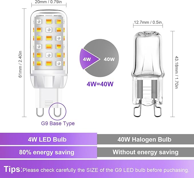 WiFi G9 Smart Bulb, LED Light Bulb, 3.5W=40W, Compatible with Alexa Google Home, Dimmable, RGBCW, Tunable White(2700k-6500k), 2.4GHZ WiFi Only, Smart LED Bulb Remote Control, No Flickering, 3P