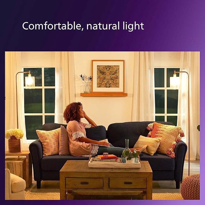 PHILIPS LED 40W A19 8-Pack Ultra Definition Soft White (2200K) 450 Lumen (5W = 40W) Dimmable Frosted Flicker-Free Light Bulbs