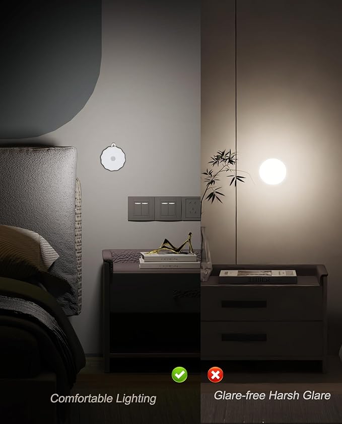 3-Pack Battery Operated Motion Sensor Lights, Stick-On Night Light, Wireless Closet Light for Cabinets, Kitchen, Stairs, Hallway,Indoor Use