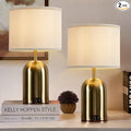 GyroVu Touch Control Table Lamps Set of 2, Gold Bedside Table Lamps for Bedroom Living Room Office, Modern Dimmable Desk Lamp for Nightstand with 2 USB Charging Ports, 2 Bulbs Included