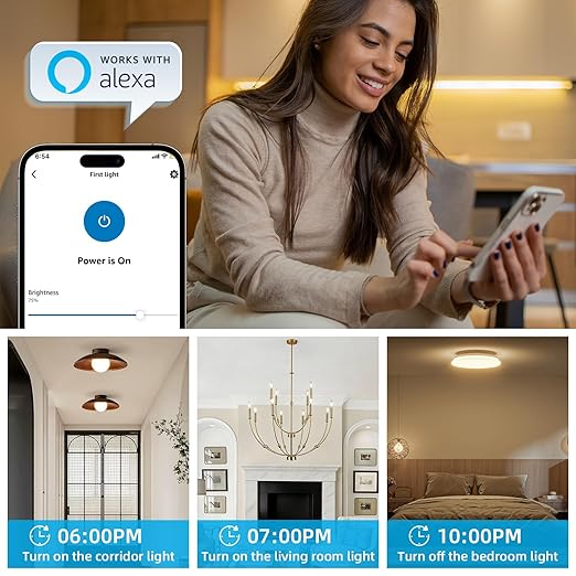 Smart Dimmer Light Switch with Wireless Remote, Compatible with Alexa for Voice Control, Electrical Smart Wall Switch for Dimmable LED/CFL INC/HAL Bulb of Ceiling Pendant Lamps Fixture, ETL Listed