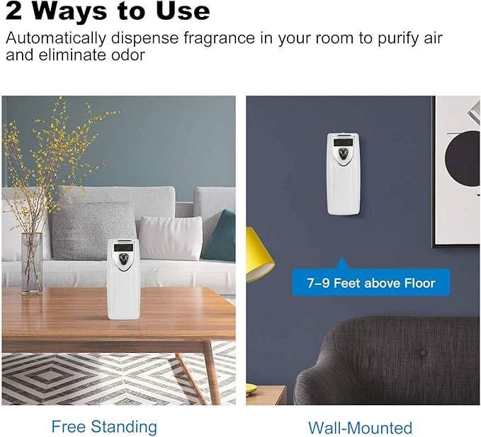 Automatic Air Freshener Dispenser, Fragrance Dispenser with Timer Wall Mount Air Freshener Perfume Sprayer Machine White