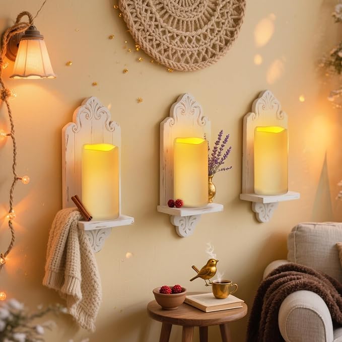 Flickering Flameless Candles Outdoor Indoor Large (D 3" x H 6") LED Candles, 2Pcs Pillar Outdoor Indoor Battery Operated Candles with Remote for Home Wedding/Christmas/Holiday Décor