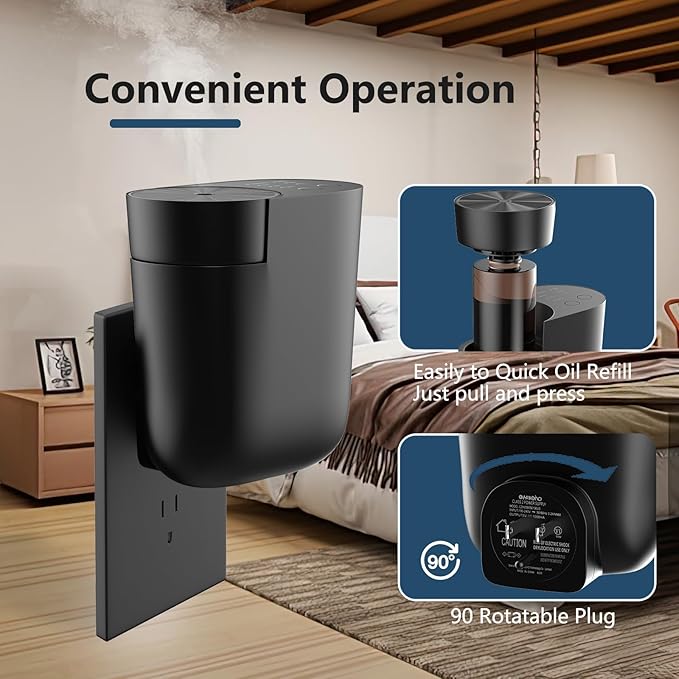 Plug-in Oil Diffuser Kit, Waterless Diffuser with Essential Oil- Inspired by Luxury Hotel, Portable Scent Diffuser 60ml for Home, Office, Spa (1 Fragrance 100ml and Extra Empty Bottle Included)