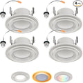 HALO 4" Dual Zone Smart Wi-Fi Recessed LED Light Powered by WiZ Pro 4-Pack, Dimmable Full Color w/SpaceSense, Smart Home Ready RLWZDZT4-4PK