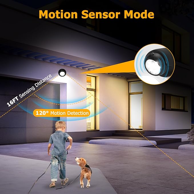 Motion Sensor Outdoor Lights - Outdoor Motion Sensor Light Battery Operated Wireless Spotlight Motion Detector Security Light Auto On Off for Sheltered Porch Stair Hallway Garage Wall Shed (2 Pack)