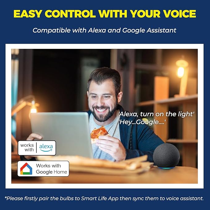 Lightinginside E12 Smart Light Bulbs 60W Equiv., Work with Alexa/Google Home/SmartLife, 500LM 6W RGBCW Candle Candelabra LED Light Bulbs, No Hub Required, 2.4G WiFi Bluetooth Bulb, ETL Listed, 2PCS