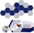 Mollywell Hexagon Acoustic Panels 14x12 - Reduce Echo & Reverb, Noise Blocking Wall Tiles for Home Office & Meeting Room, Navy Blue & Silver Grey Sound Absorbing Panels