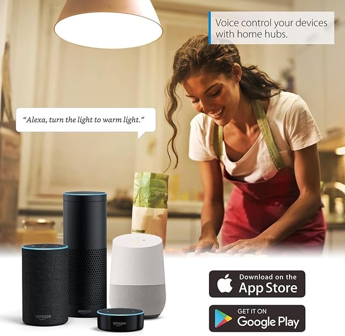 Candelabra Smart Light Bulbs 60W Equivalent, 450LM 5W LED Bulb Compatible with Alexa/Google Home, RGBCW 16 Million Color Changing Light Candle Bulb, No Hub Required, 2.4G (E12) (4)