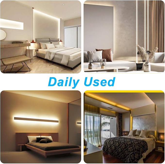 dalattin COB LED Strip Lights,16.4ft LED Lights, 608 LEDs/m High Density Flexible 24V Flexible Tape Light with Remote & Touch Control,Dimmable 2700K-6500K for Living Room, Bedroom, Kitchen Lighting