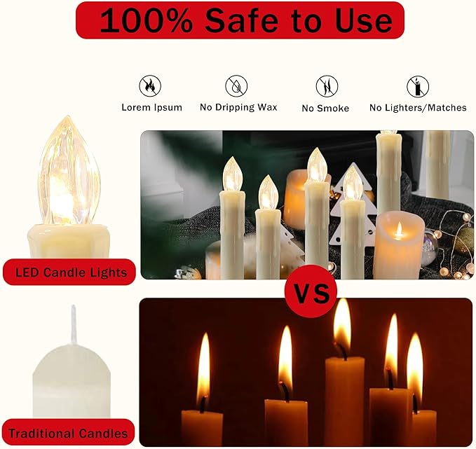Short Candlesticks LED Taper Candle, Remote Candle Sticks Battery Operated Chandelier Flameless Candles with Clip Flickering Warm White Lights for Wedding Party Baroque Chandelier,4inches