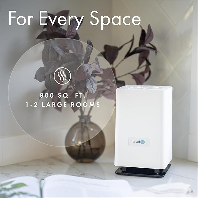 ScentAir Whisper Essential | Diffuser Machine, Scents up to 800 Sq. Ft Room, Compatible with Alexa & Google, WiFi & Bluetooth Enabled, Cartridge Sold Separately (White)