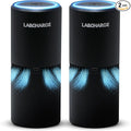 LabCharge Small Ionic Air Purifier for Home & Bedroom – Silent HEPA Filter – Covers 250 Sq Ft - Free Cleaner for Pets, Hair, Smoke, Dust, Odors & Dander – Compact & Black Design - Pack of 2