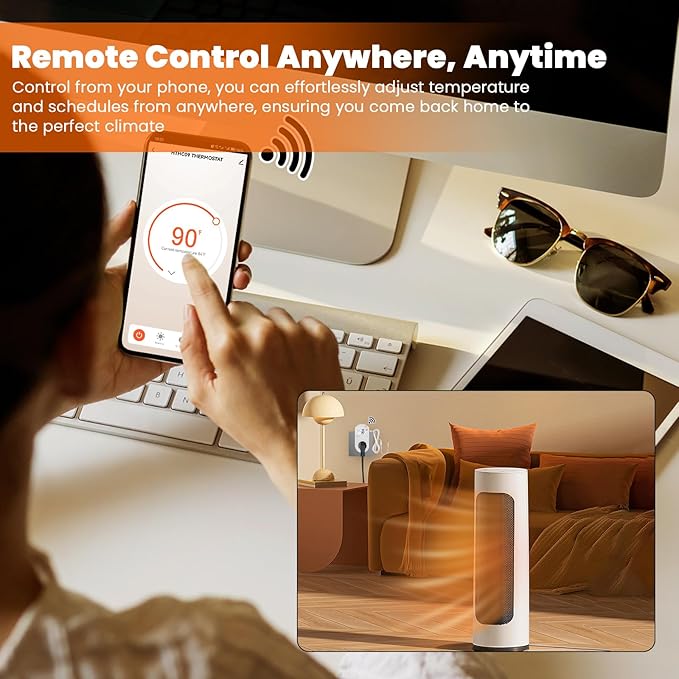 New Generation! Briidea Smart WiFi Temperature Control Outlet Compatible with Alexa Google Assistant, Perfect for Households Greenhouses Reptile Enclosures Incubators, 110V/16A