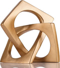 XMGZQ Gold Knot Statue for Coffee Table Centerpiece Decor,Modern Abstract Art Geometric Sculpture and Figurines, Home Decor Accent,Cube Knick Knacks for Shelves,Bookshelf,Entryway,Floating