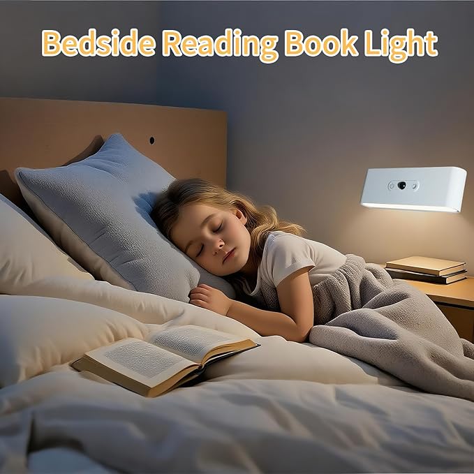 Motion Sensor Wall Light Indoor, Battery Operated Wall Sconces, 7.4-Inch Rechargeable LED Night Light for Bedroom, Living Loom Wall Decor for Home, Wireless Picture Lights, Bedside Book Reading Light