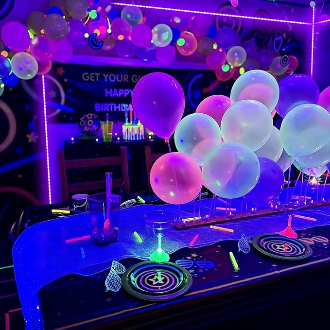 Black Light Strip, 79ft/24M Flexible LED Black Light with kit, 1440 Lamp Beads, 12V LED Light, Halloween Christmas Decoration, Non-Waterproof for Fluorescent Dance, Birthday, Glow Party