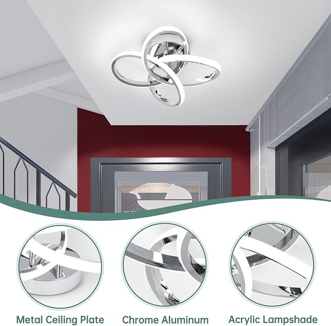 CANEOE Modern Ceiling Light Fixture,Small Led Hallway Light Fixtures Ceiling Lamp,Creative Close to Ceiling Lighting for Hallway Bedroom Bathroom Balcony Stair Light Fixtures Ceiling Mount